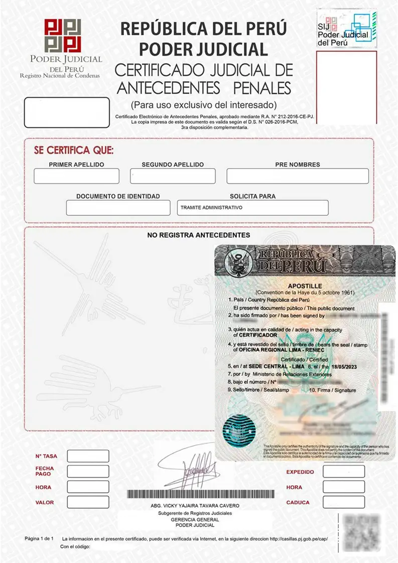 Certificado de Antecedentes Penales con Apostilla en el Extranjero Certificado de Antecedentes Penales con Apostilla en el Extranjero