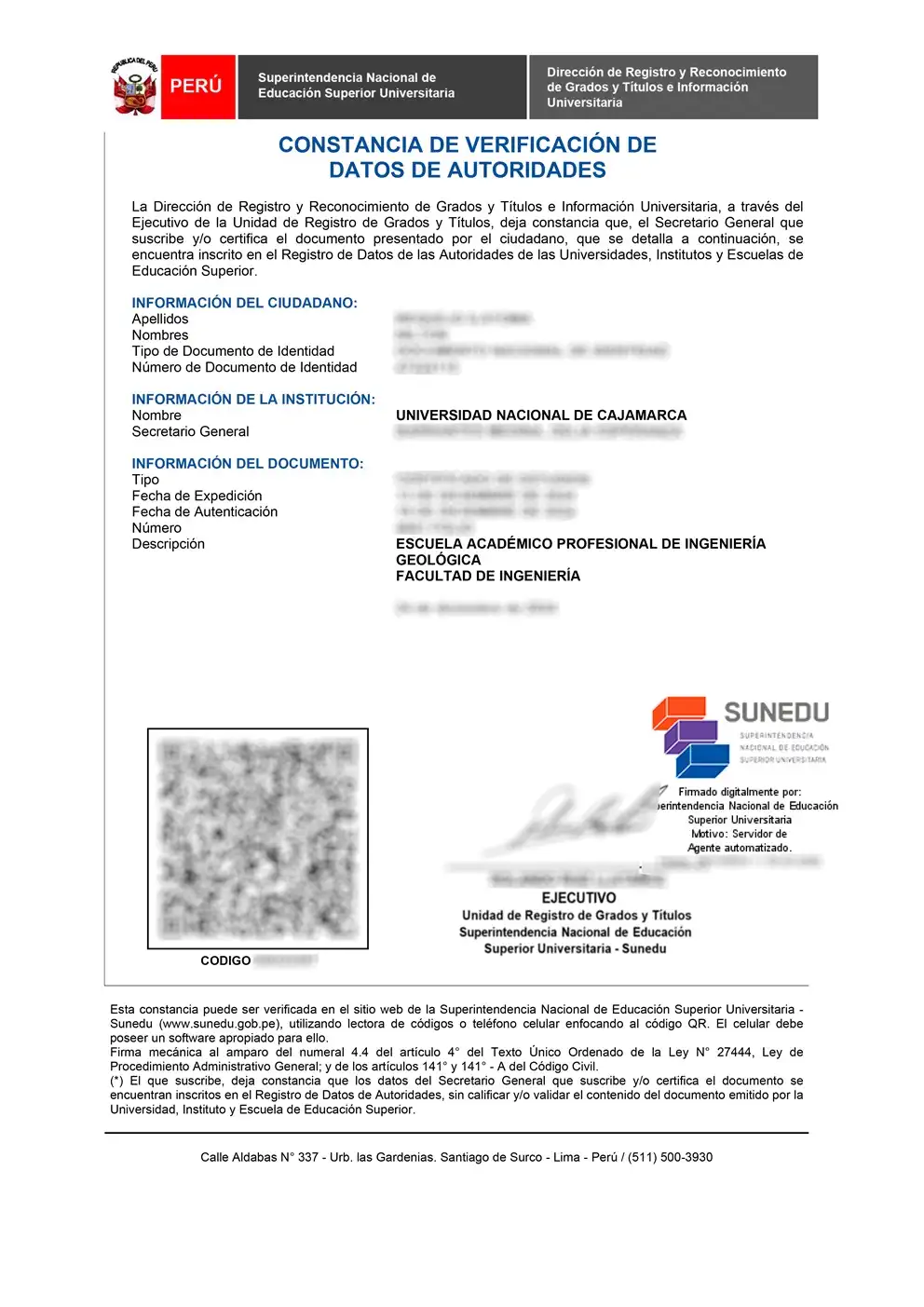 Constancia de Verificación de Autoridades